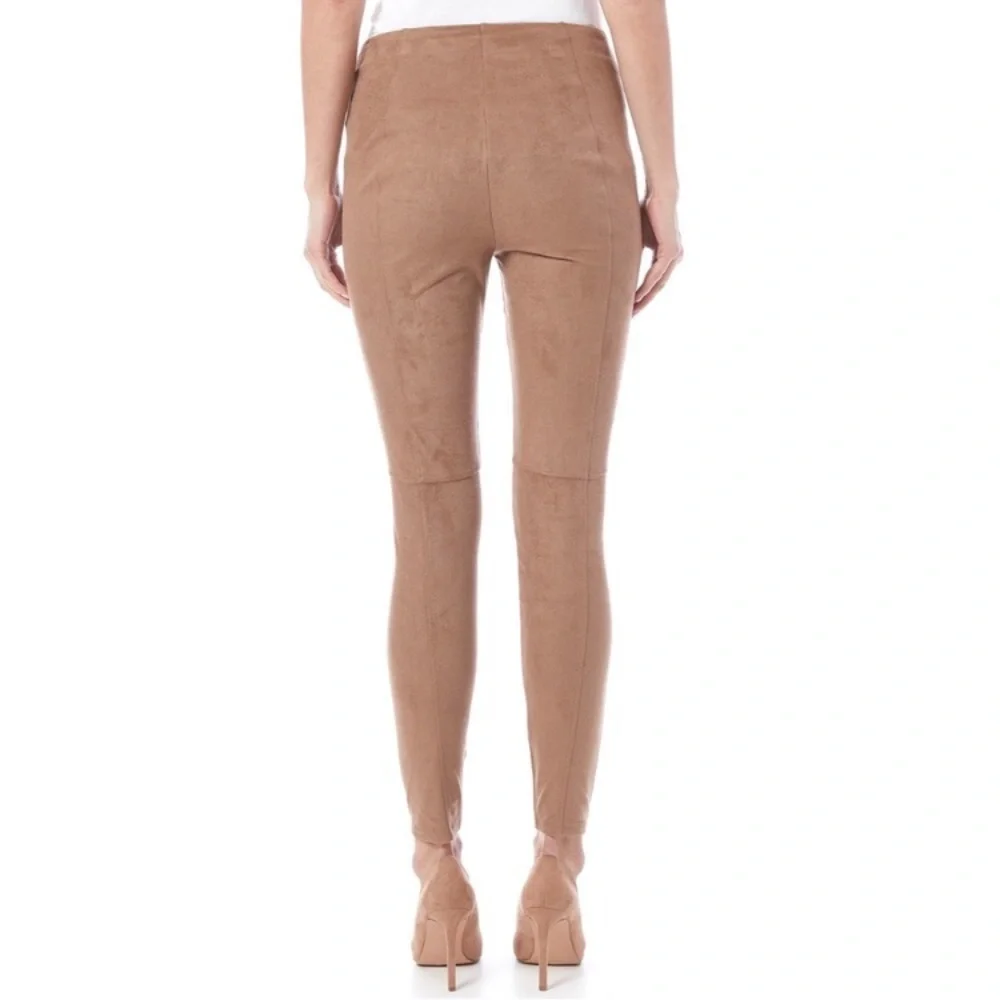 Lysse Ultra Control Tan Faux Suede Leggings - Picture 2 of 10